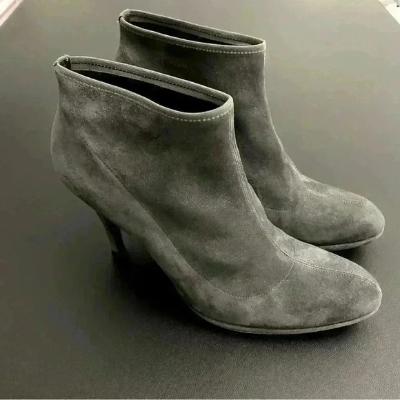 Stuart Weitzman Leather Suede Stretch Sock Booties Office Siren Corpcore - Picture 4 of 9
